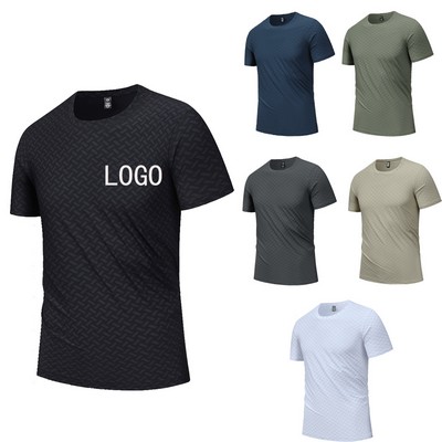 Summer Outdoor Sports and Leisure High Density Ice Silk Cool T-Shirt