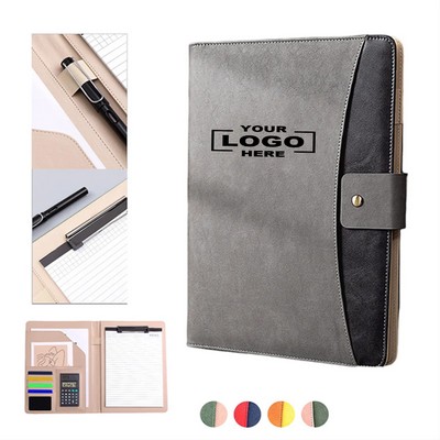 Leather Portfolio with Built-In Calculator