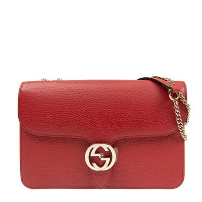 Gucci Interlocking G Chain Shoulder Bag - Red