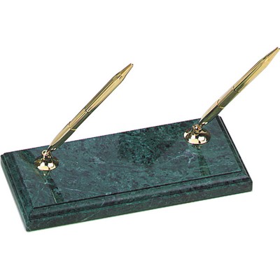 Green Marble Desk Accessories - double pen stand