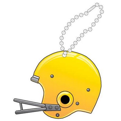 Football Helmet Promotional Key Chain w/ Black Back (12 Square Inch)