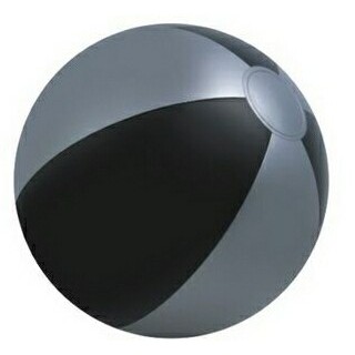 16" Inflatable Black and Silver Beach Ball