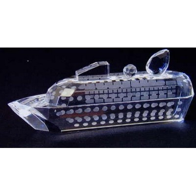 Optic Crystal Cruise Ship Figurine