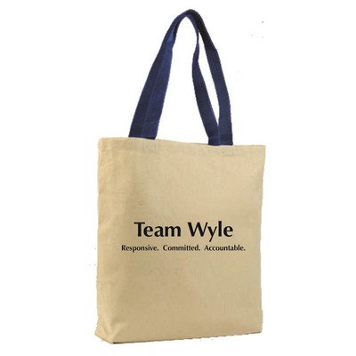 Qtees Promotional Tote Bag W/ Colored Handles