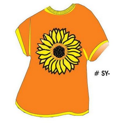 Sunflower T-Shirt Acrylic Coaster w/Felt Back