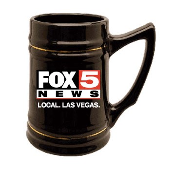 24 Oz. Black Stein w/ Gold Bands