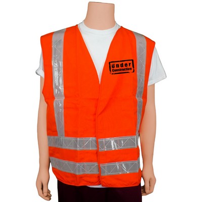 ANSI Class II Orange/White Hook & Loop Safety Vest (X-Large)