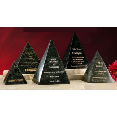 6" Green Genuine Marble Pyramid Award