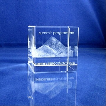 3 1/4" Beveled Edge Optical Crystal Cube Award