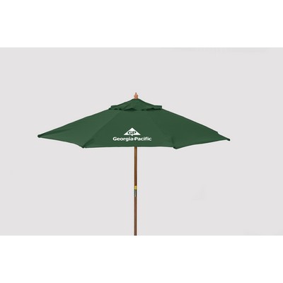 9' Wood Market Umbrella