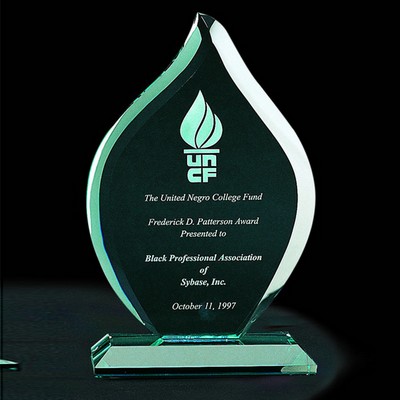 11" Jade Glass Flame Award