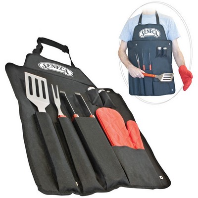 7pc BBQ Apron & Tool Set