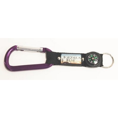 Purple Carabiner w/Plate & Compass