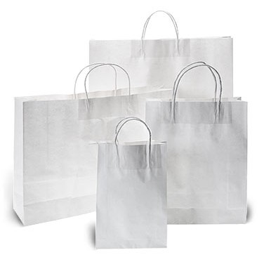 White Kraft Paper Bag w/Twisted Paper Handles (16"x6"x12 3/4")