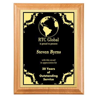 Regent Alder Wood Award Plaque 9"x12"