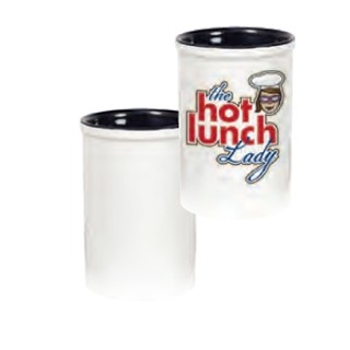 16 Oz. Pencil Caddy/ Holder - Two-Tone Color (White/Black)