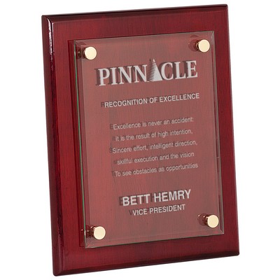 Floating Glass Rosewood Piano Finish Plaque