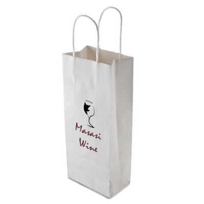 White Kraft Paper Shopping Bag 2C1S (5.9''x3.15''x13'')