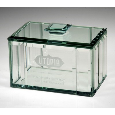 Jade Glass Straight Jewelry Box ( Sand Blast)