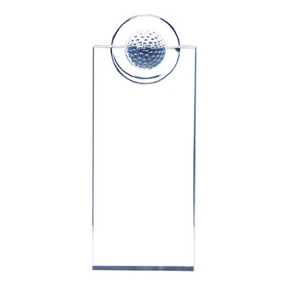 10 1/8" x 3 7/8" Clear Crystal Golf Sphere on Wedge