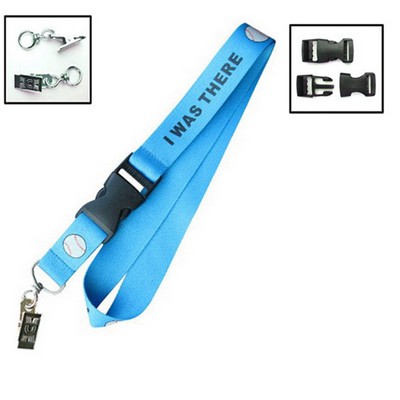 1/2" Polyester Lanyard W/ Metal Bulldog Clip & Snap Buckle Release