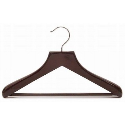 Petite Size Deluxe Wooden Walnut & Chrome Suit Hanger