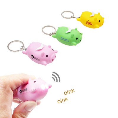 Flying Pig LED Light & Sound Keychain