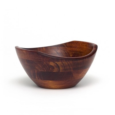 Lipper Cherry Finish Small Wavy Rim Bowl