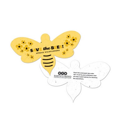 2-Sided Save The Bees Plantable Bee Shape