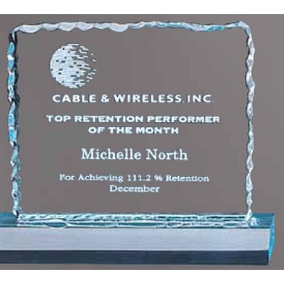 Large Blue Acrylic Cracked Ice Award