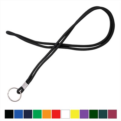 1/8" Blank Round Braid Lanyard (Split Ring)