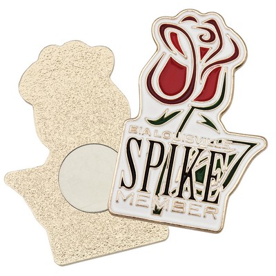 Lapel Pin Die Struck with Soft Enamel & Magnet Backing (1-1/4")