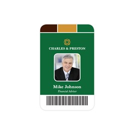 Full Color Vertical ID Badges (Single Sided - No Slot)