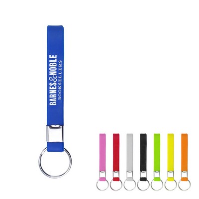 Screen Print Silicone Wristband Keychain