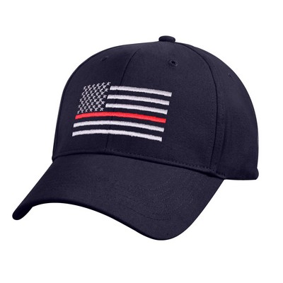 Navy Blue Thin Red Line Flag Low Profile Cap