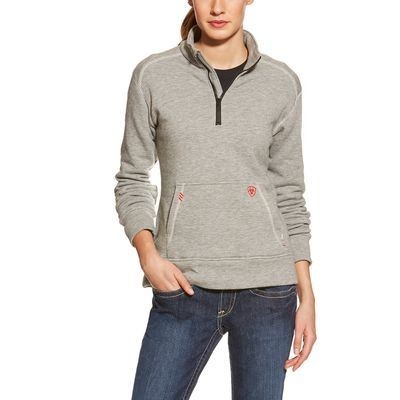 FR Polartec® 1/4 Zip Heather Gray Fleece Jacket