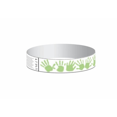 Stock Hand print Pattern Tyvek Wristband (3/4")