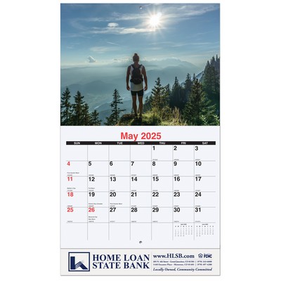 Active Lifestyle Monthly Wall Calendar w/Staples (10 5/8"x18¼")