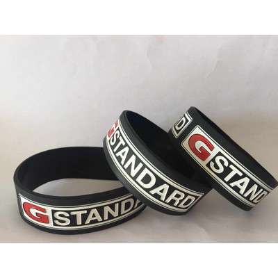 1 Inch Segmented Deboss-Fill Silicone Wristbands