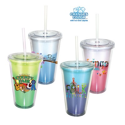 16 Oz. Mood Victory Acrylic Tumbler w/Straw Lid (Full Color Digital)