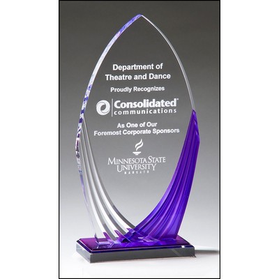 Tidal Series Acrylic Award w/Printed Violet Accent (5.25"x 9.75")