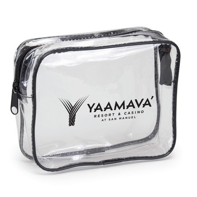 Clear Zippered Travel Cosmetic Bag