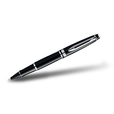 Waterman Expert Black Lacquer W/ Chrome Trim Rollerball Pen