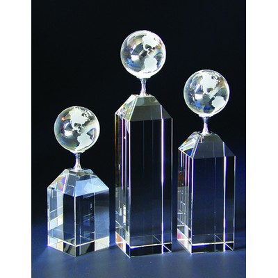 Globe Optical Crystal Award/Trophy 11.5"H