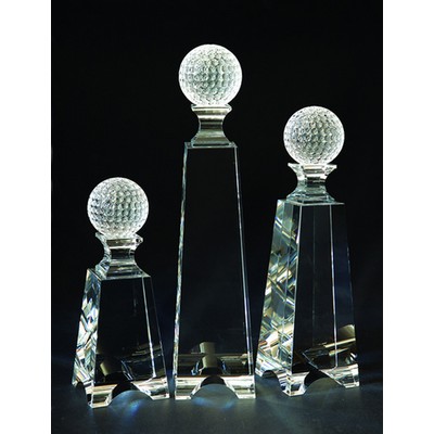 Golf Tower Optical Crystal Award/Trophy 11"H