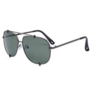 Sunglasses - Dark Green Lenses - Gray Frames