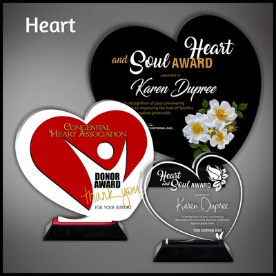 8" Black Heart Budget Acrylic Award