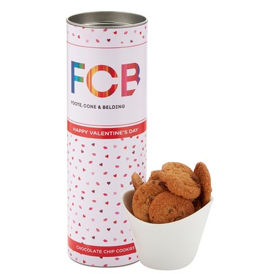 8" Valentine's Day Snack Tubes - Mini Chocolate Chip Cookies