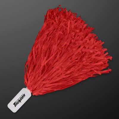 Economy Red Pom Poms (Non-Light Up) - Domestic Print