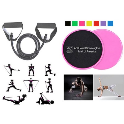 Kidder iBank® Exercise Band + Fitness Sliders (Pink)